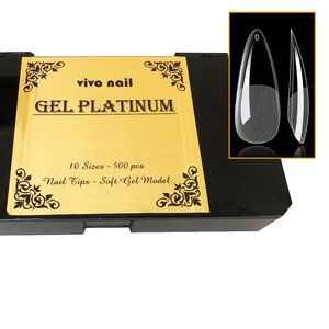 VIVO 500pc Stiletto MATTE Medium Full Cover Gel Artificial False Fake Nails Tips